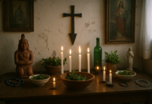 Centro de Umbanda Belo Horizonte: como escolher e o que esperar Centro de Umbanda em Belo Horizonte com altar tradicional, velas e ervas.