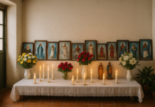 terreiro de umbanda bh: guia completo para quem busca orientação Altar tradicional em terreiro de umbanda BH com velas e imagens de Orixás.